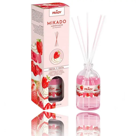 Parfum d’ambiance mikado « Fraise chantilly » – Prady