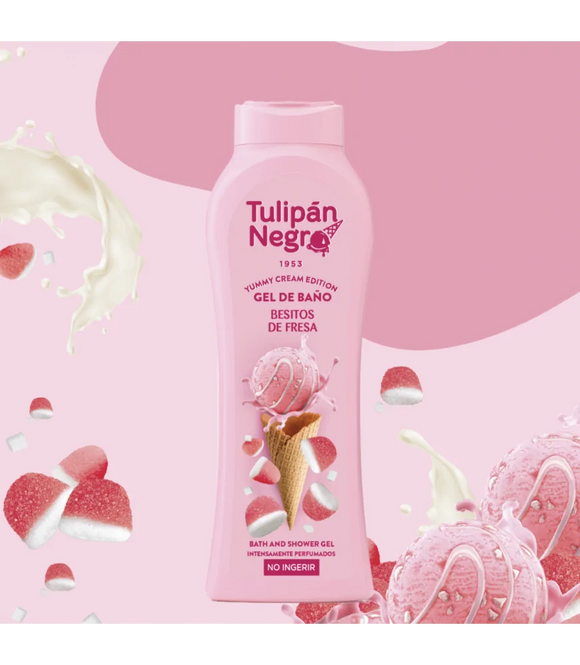 GEL DOUCHE TULIPAN NEGRO YUMMY CRÈME GLACÉ BONBON FRAISE 650ML